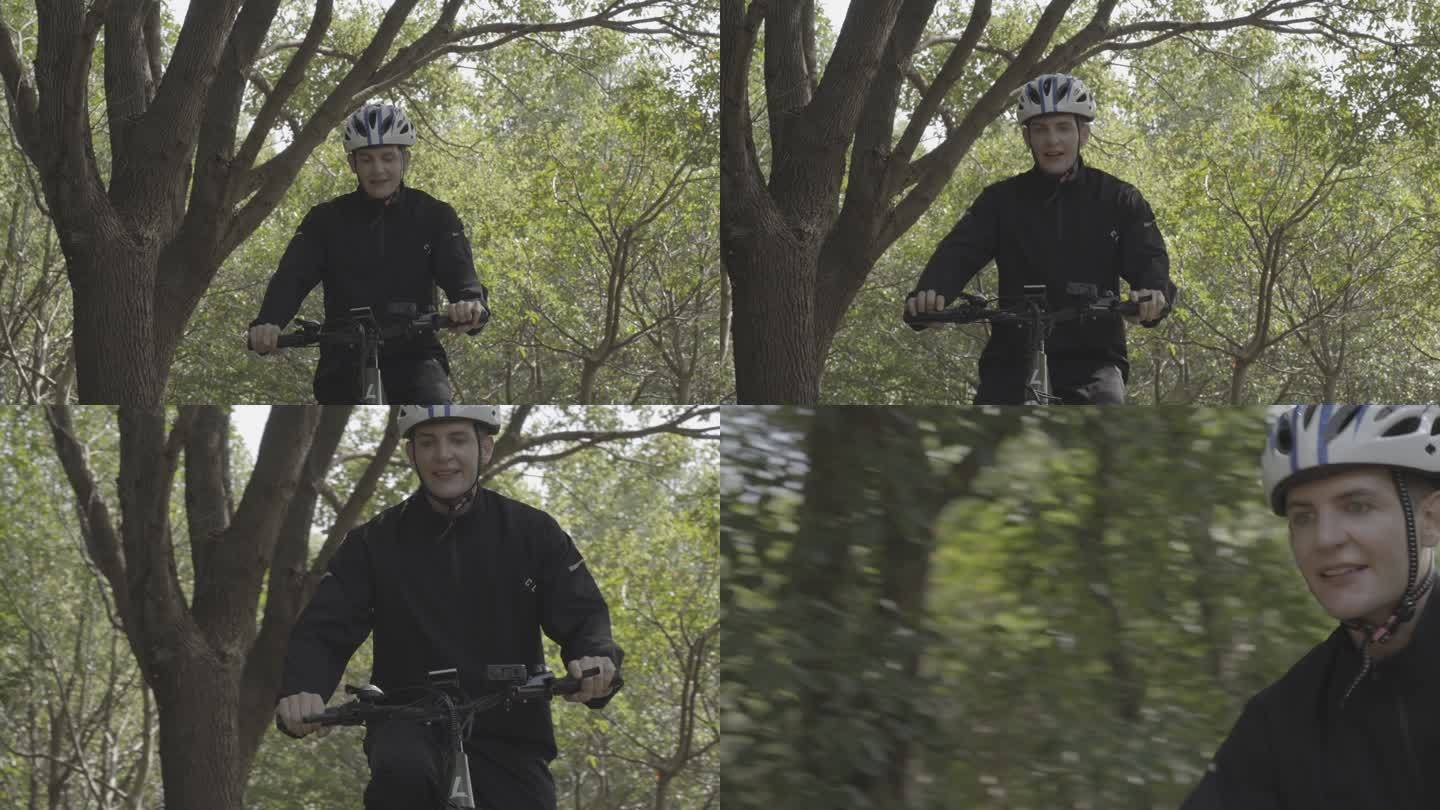森林里自行车骑行越野7男