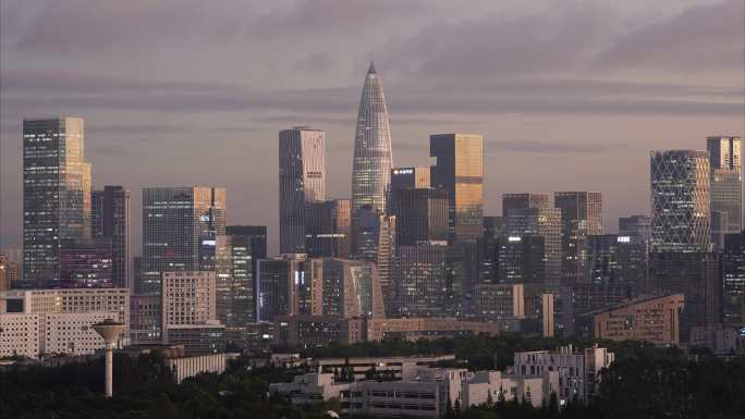 深圳南山区CBD日转夜延时空镜