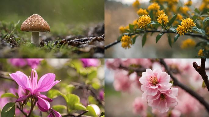 春天春分绿芽春暖花开鸟语花香万物复苏生机