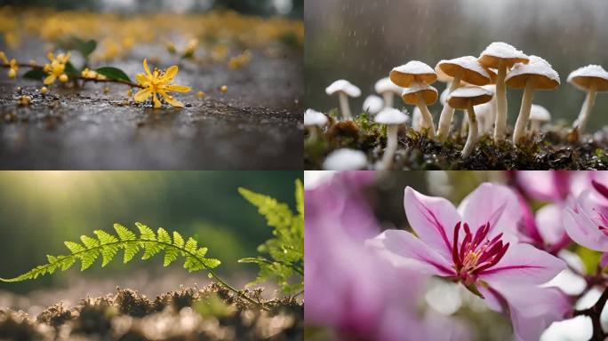 春天春分绿芽春暖花开鸟语花香万物复苏生机