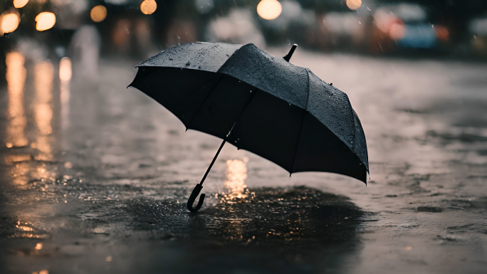 孤独失败失落下雨悲伤落魄难受雨伞