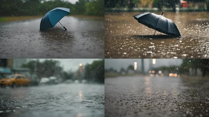 孤独失败失落下雨悲伤落魄难受雨伞