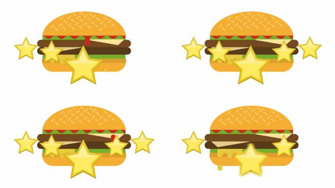 食品评级。动画是由评分的明星来评分的。卡通