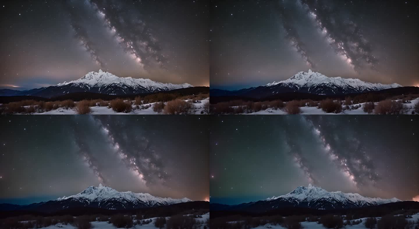 唯美银河夜空高山视频素材