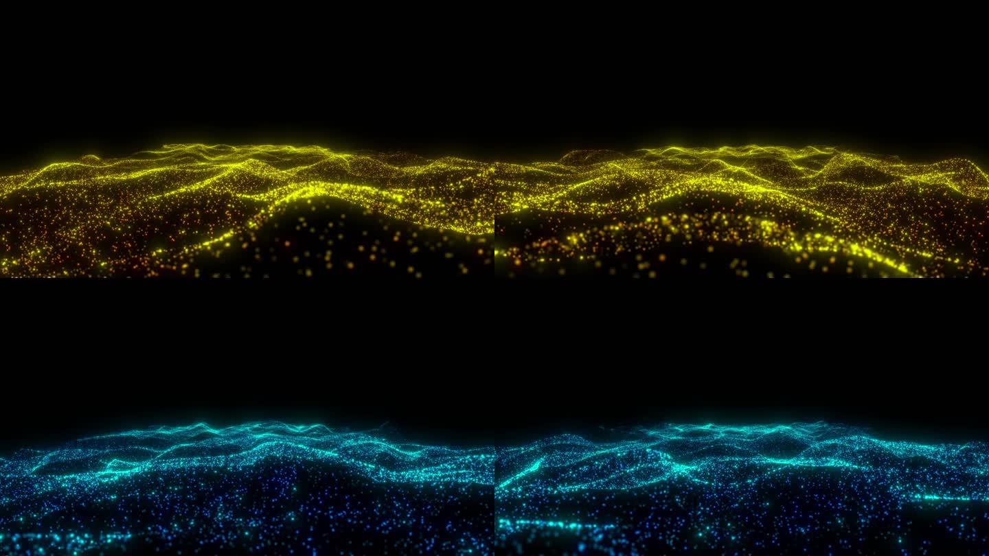 4K粒子波浪海洋（金+蓝）