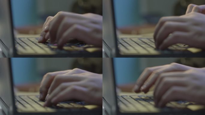 打字键盘工作笔记本电脑办公手指电脑微距