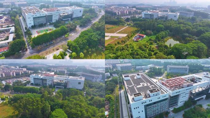 大学城广州市档案馆航拍广东番禺区城市风景