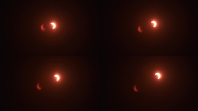 日食2023时间流逝与红色滤镜4K天文摄影