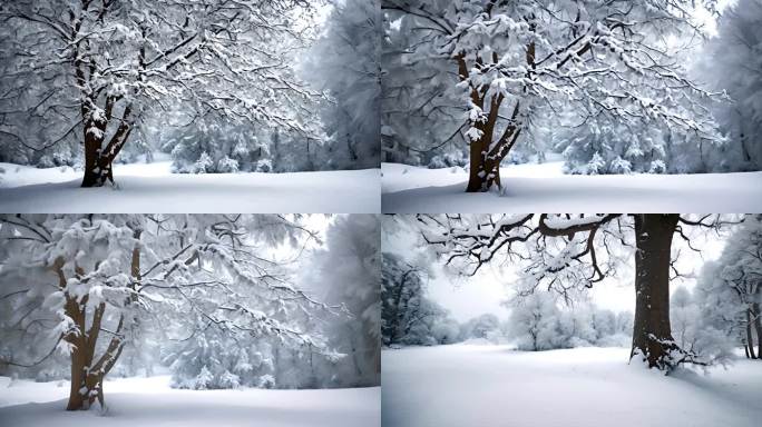 雪地里的一棵树