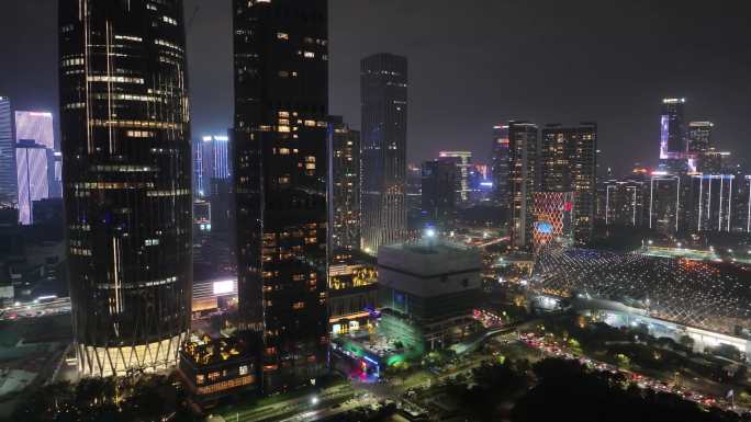 中国华润大厦南山区深圳湾体育中心夜晚夜景