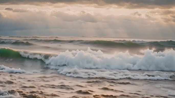 大海海浪乘风破浪