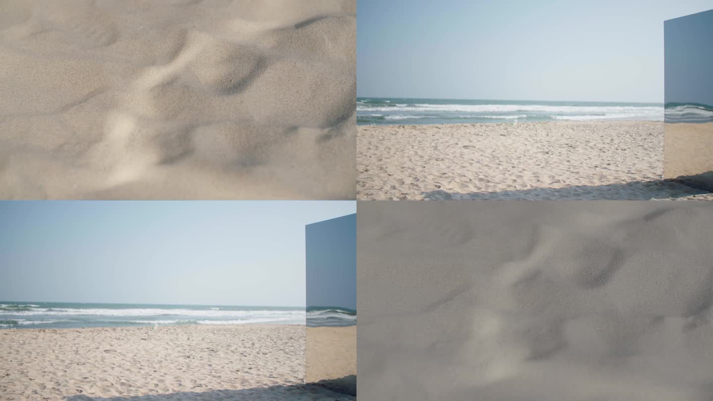 4k沙子海边镜面装置空境