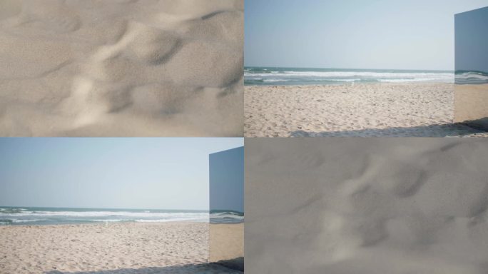 4k沙子海边镜面装置空境