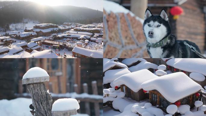 雪乡风光旅游唯美空镜