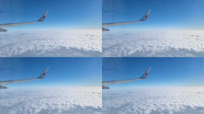 飞机飞行的云层上