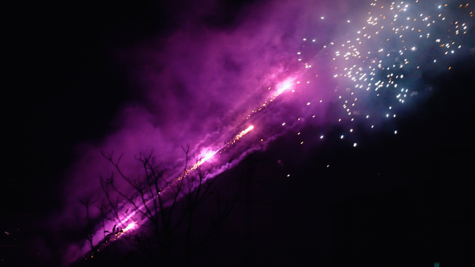 4K夜晚烟花烟火