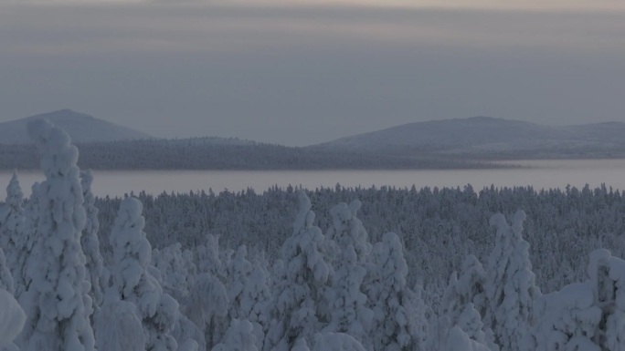 芬兰乌尔霍·凯科宁公园的冻土带鸟瞰图