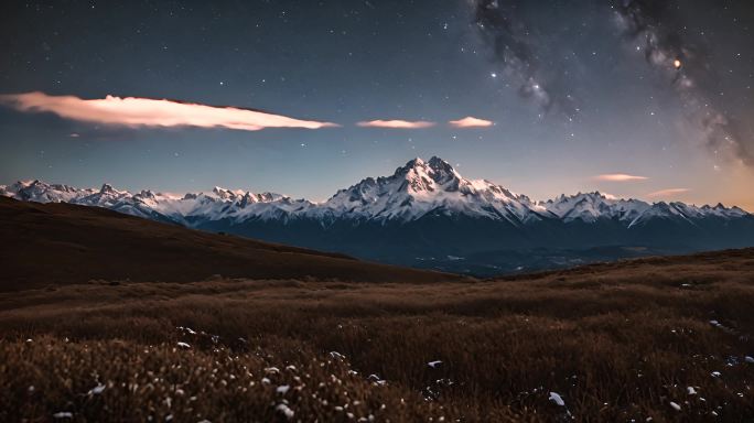 唯美银河夜空高山视频素材