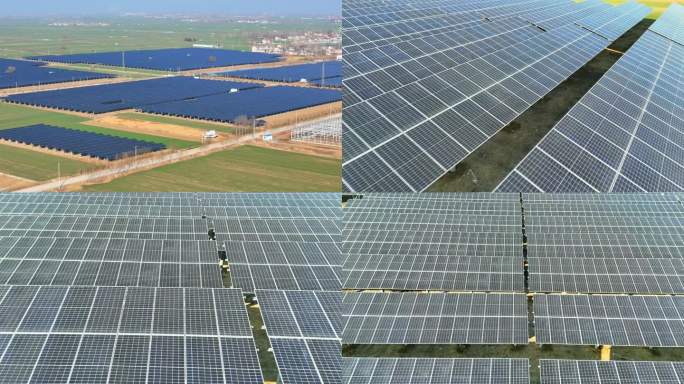 乡村振兴清洁能源太阳能光伏板农光互补项目