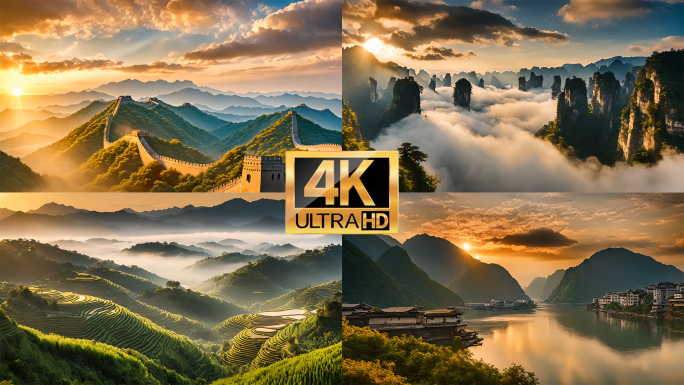 【4K】大美中国祖国河山大自然风景空镜