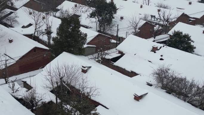 老城区 老房子 城中村 城市雪景 航拍