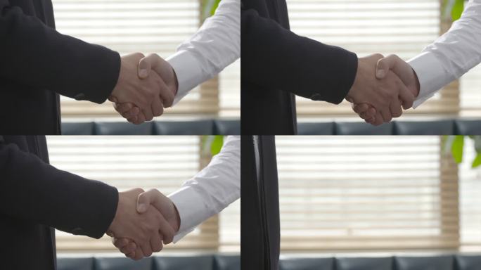 合作握手特写合集4K合作会议办公室握手