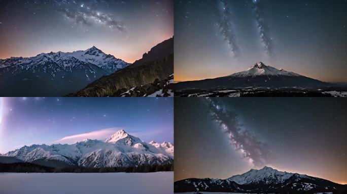 唯美银河夜空高山视频素材合集