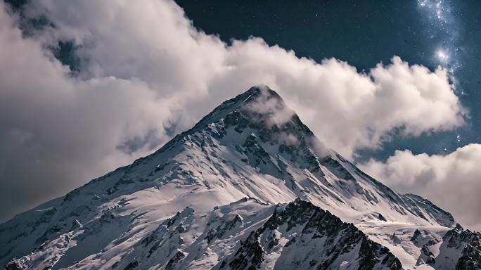 唯美银河夜空高山视频素材