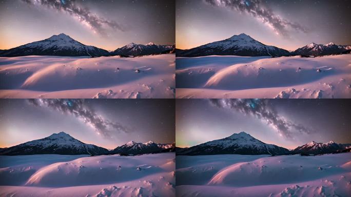 唯美银河夜空高山视频素材