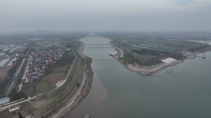 荆州南水北调引江济汉江汉运河与长江交汇处