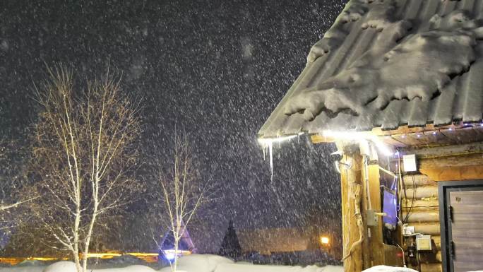 雪中小木屋 唯美雪景空镜