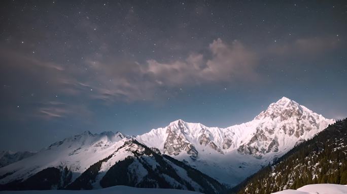 唯美银河夜空高山视频素材