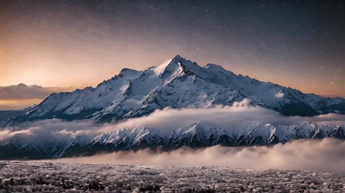 唯美银河夜空高山视频素材