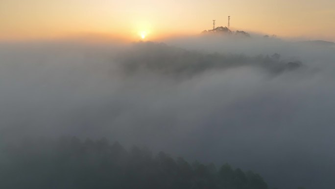 唯美日出山林云海