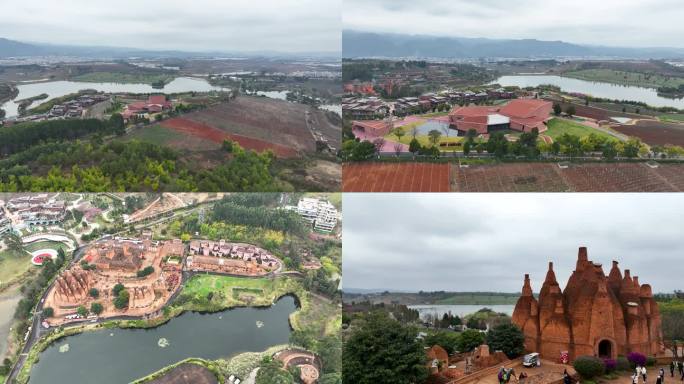 4K云南红河州弥勒东风韵艺术小镇风景区9