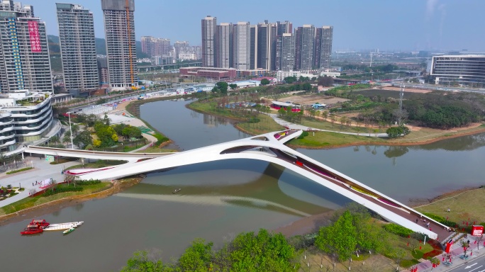 4K航拍广州南沙聚星桥
