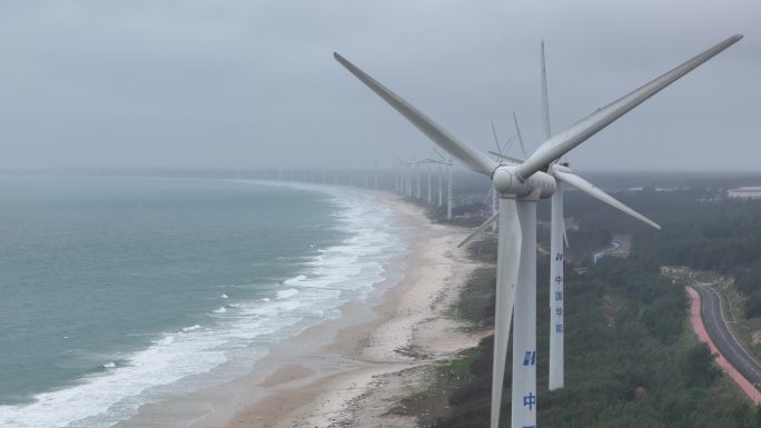 海南文昌木兰湾风车海岸环岛旅游公路