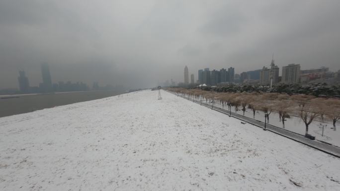 【fpv】穿越武汉汉口江滩雪景2