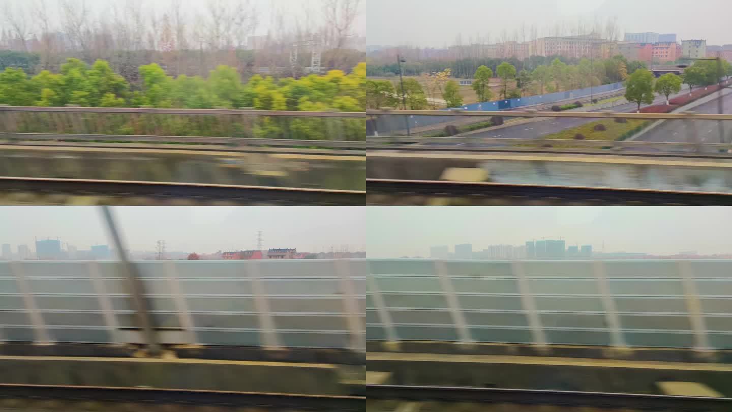 火车旅途窗外的风景视频素材9