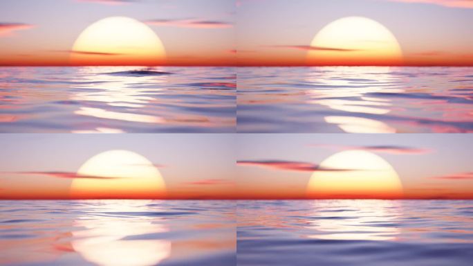 延时云在日落的天空和海浪海滩抽象的背景。自然和夏季的概念。3 d渲染。