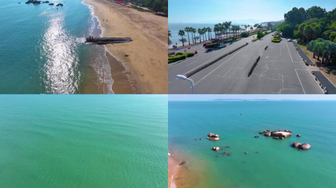 东海大海海边海水海浪沙滩海滩航拍风景唯美