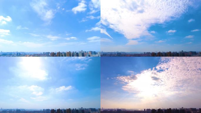 城市蓝天白云风景延时视频素材