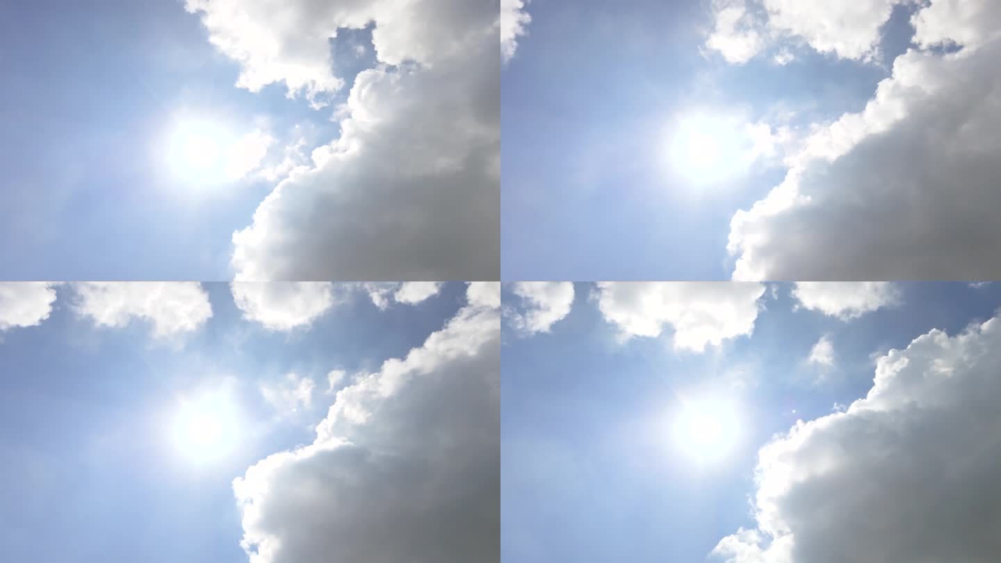 蓝天白云太阳阳光天气延时摄影晴天视频素材