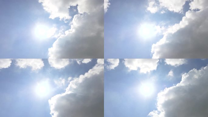 蓝天白云太阳阳光天气延时摄影晴天视频素材