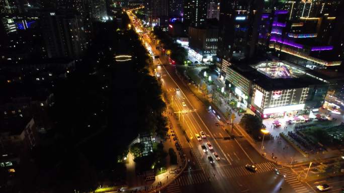 杭州下沙城市美丽的夜景