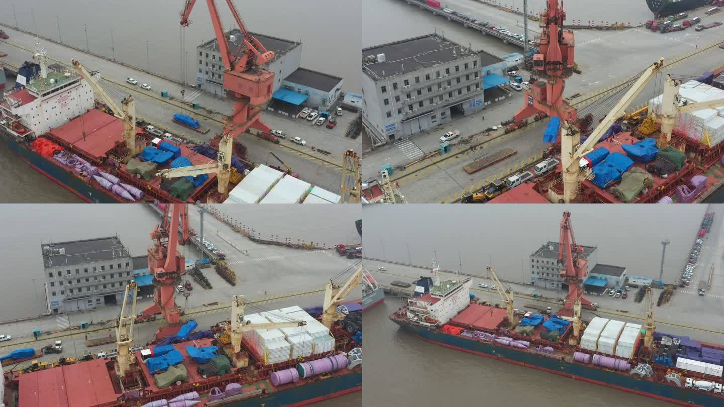 4k航拍上海罗泾港口码头