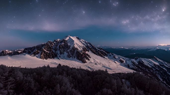 唯美银河夜空高山视频素材