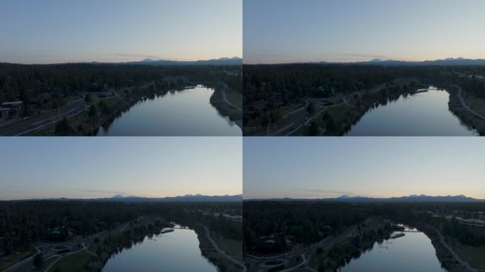 无人机在俄勒冈州本德德舒特河上空拍摄。