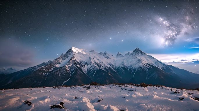 唯美银河夜空高山视频素材