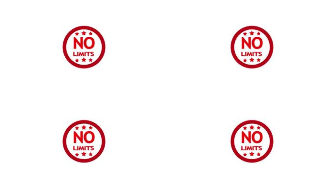 红白无极限激励徽章与明星动画在一个普通的背景。